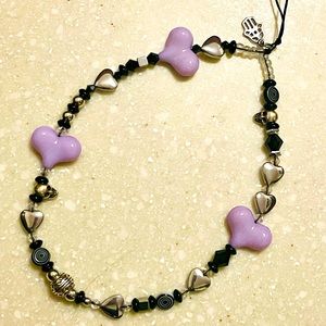 Phone String! Purple Heart 💜 & Silver 💀 Mix